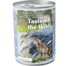 Conservă de hrană pentru câini Taste of the Wild cu somon și curcan în sos, fără cereale, pentru câini adulți și seniori.