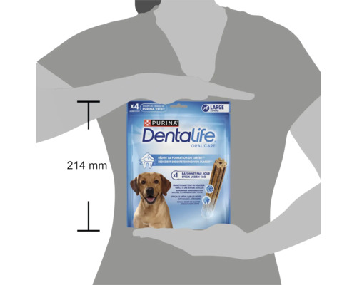 Purina Dentalife Oral Care pentru câini de talie mare, reduce formarea tartrului, patru bucăți per pachet