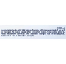 Hrană complementară pentru câini adulți. Ghid de hrănire: pentru un câine de talie mare cu o greutate de 25 până la 40 kg: 1 baton pe zi. Apă proaspătă și curată să fie în permanență la dispoziție. Pentru sănătatea câinelui...