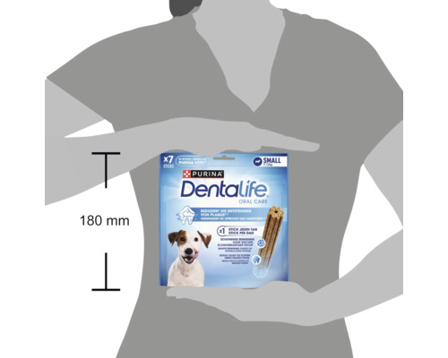 Pachet de recompense dentare Purina Dentalife pentru câini de talie mică, cu șapte bețișoare