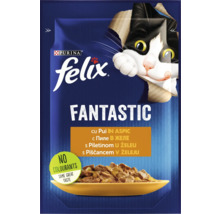Felix Fantastic hrană pentru pisici cu pui în aspic