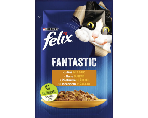 Felix Fantastic hrană pentru pisici cu pui în aspic