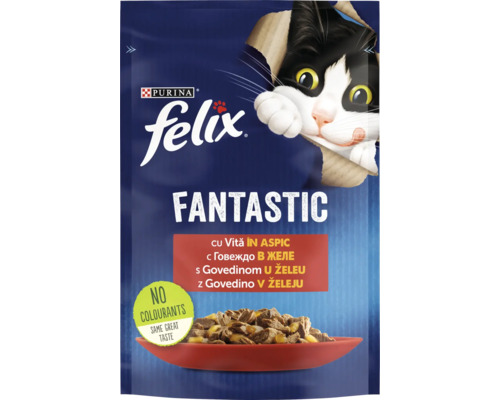 Felix Fantastic hrană pentru pisici cu vită în aspic