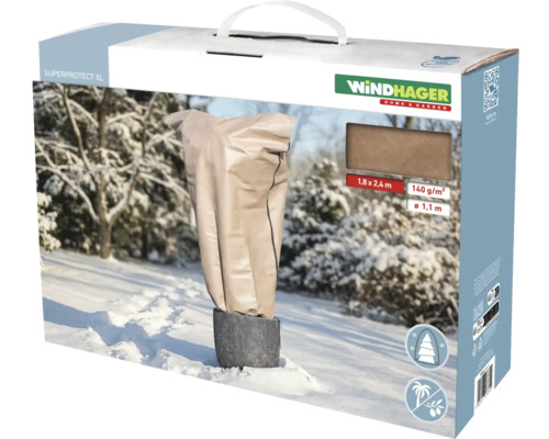 Husă de protecție de iarnă Windhager Superprotect XL, 1,8 x 2,4 metri, 140 grame pe metru pătrat, diametru 1,1 metri