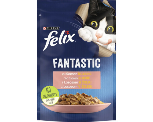 Felix Fantastic hrană pentru pisici cu somon în aspic