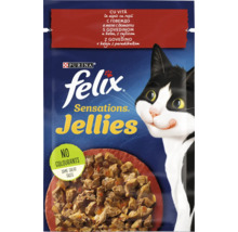 Felix Sensations Jellies hrană pentru pisici cu carne de vită