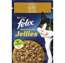 Felix Sensations Jellies hrană pentru pisici cu pui și morcovi