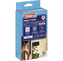 Plasă de insecte Tesa cu bandă velcro pentru fixare pe fereastră, dimensiune maximă 120 x 240 cm, inclusiv instrument pentru tăiere, Eticheta ecologică Îngerul Albastru