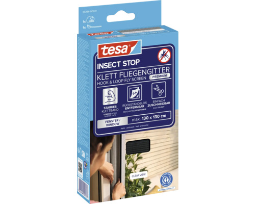 Pachet plasă de țânțari cu velcro Tesa Insect Stop, maximum 130 x 130 centimetri