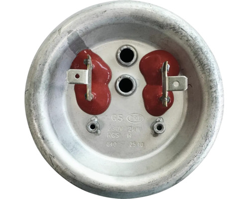 Flanșă rotundă pentru element de încălzire boiler, 230 Volt, 2 Kilowatt, cu două conexiuni electrice.