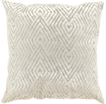 Pernă decorativă cu model geometric de romburi și suprafață texturată.