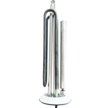 Element de încălzire cu anod pentru boiler, realizat din metal cu o flanșă circulară.