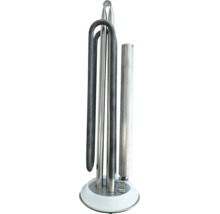 Element de încălzire pentru boiler cu tije în formă de U și flanșă din metal.