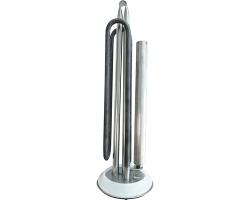 Element de încălzire pentru boiler cu tije în formă de U și flanșă din metal.