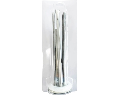 Element de încălzire din metal pentru boilere în ambalaj transparent.