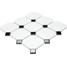Placă de mozaic ceramică cu elemente pătrate și octogonale
