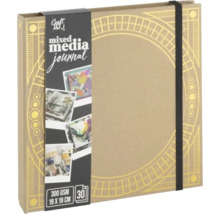 Jurnal mixed media Craft ID, 19 pe 19 centimetri, 300 grame pe metru pătrat, 30 de file, cu închidere elastică.