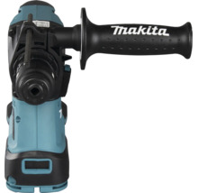 Vedere frontală a unui ciocan rotopercutor cu acumulator Makita cu mâner lateral și Makita Logo.