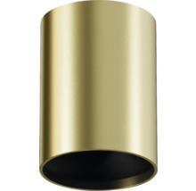 Spot de tavan cilindric din metal auriu.