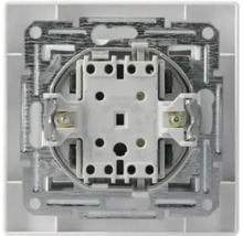 Inserție priză încastrată din metal și plastic.