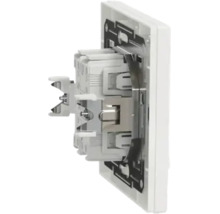 Vedere laterală a unei prize cu contact de protecție și gheare de fixare.