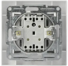 Mecanism încastrat pentru prize sau întrerupătoare cu ramă metalică pentru instalații electrice.
