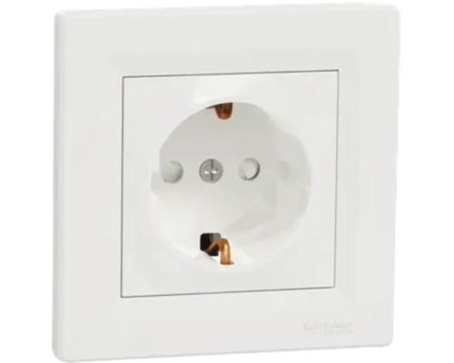 Priză Schuko cu ramă pentru montaj sub tencuială Schneider Electric Logo.