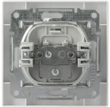 Inserție încastrată pentru întrerupător sau priză din metal și plastic pentru instalații electrice.