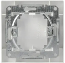 Inel de susținere din metal pentru instalații electrice într-un cadru din plastic alb.