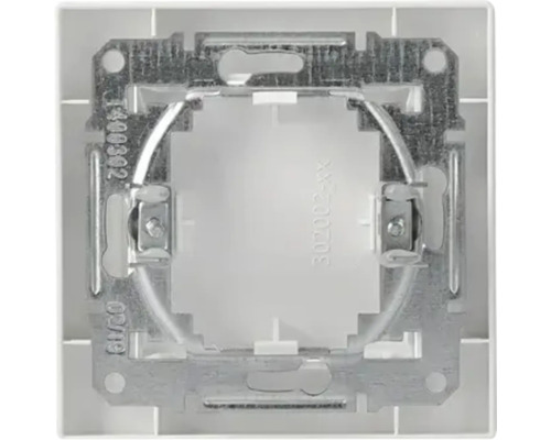 Inel de susținere din metal pentru instalații electrice într-un cadru din plastic alb.