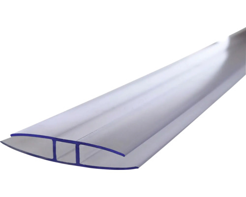 Profil de îmbinare H din plastic transparent pentru plăci alveolare.