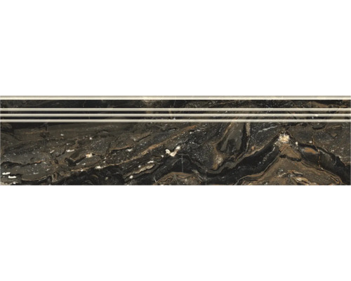 Treaptă gresie rectificată Galaxy Black 30x120 cm | HORNBACH