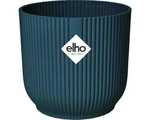 Ghiveci de flori din plastic cu structură canelată și logo Elho