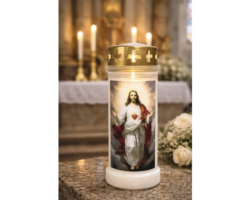 Lumină veșnică cu motiv Isus și model cruce