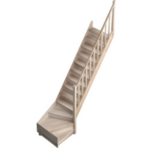 Scară din lemn cu balustradă pentru interior