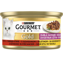Conservă hrană pentru pisici Purina Gourmet Gold cu vită și pui