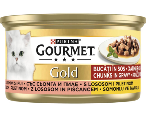 Purina Gourmet Gold hrană pentru pisici cu pește și pasăre
