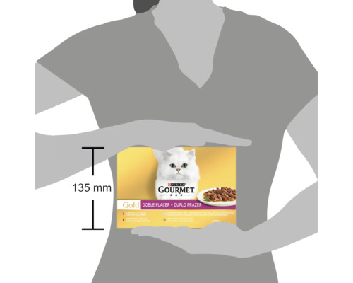 Hrană pentru pisici Purina Gourmet Gold, pachet dublu, 135 mm