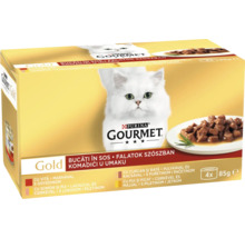 Purina Gourmet Gold hrană pentru pisici în sos, pachet de 4 ori 85 de grame