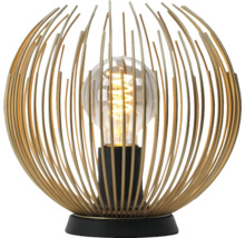 Lampă de masă cu colivie metalică și bec