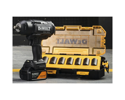 Mașină de înșurubat cu impact cu acumulator DeWalt McLaren Special Edition 18 Volți cu acumulator de 5 amperi oră și set de chei tubulare în valiză