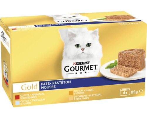 Purina Gourmet Gold hrană pentru pisici mousse multipack