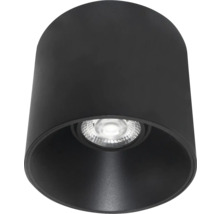 Spot de tavan cilindric negru cu bec LED integrat.