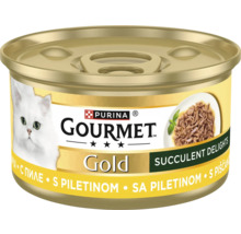 Purina Gourmet Gold hrană pentru pisici cu pui la conservă