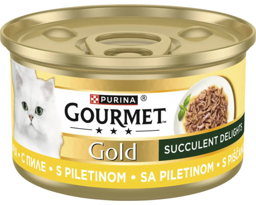 Purina Gourmet Gold hrană pentru pisici cu pui la conservă