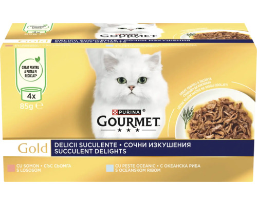 Pachet multiplu de mâncare pentru pisici Purina Gourmet Gold cu diverse arome