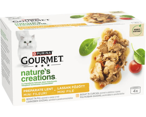 Ambalaj hrană pentru pisici Gourmet Nature's Creations cu carne de pasăre și legume
