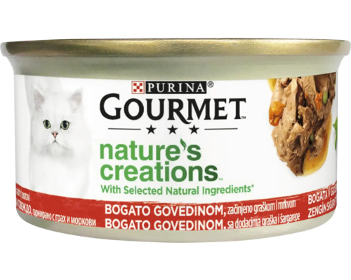 Purina Gourmet Nature's Creations hrană pentru pisici cu carne de vită