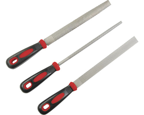 Set de rașpele cu trei forme și mânere diferite