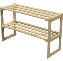 Raft din lemn pentru încălțăminte cu două niveluri din șipci.